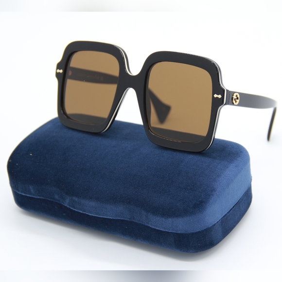 NEW GG1241S 001 GUCCI SQUARE WOMEN BROWN SUNGLASSES GUCCI WOMEN EYEWEAR - Picture 2 of 13